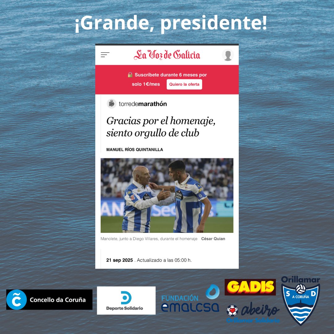 Hoy nos hacemos eco de una noticia que publicó <a href="/lavozdegalicia/">La Voz de Galicia</a> . 

lavozdegalicia.es/noticia/torrem… 

#orillamarsd #orillalla #fundaciónemalcsa #fundacionemalcsadeportesolidario #fundacionemalcsa