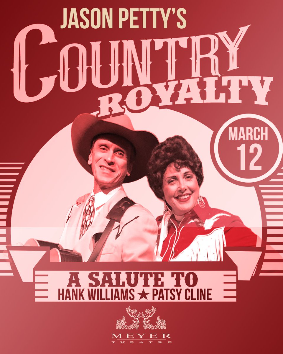👉 𝙉𝙀𝙒 𝙎𝙃𝙊𝙒 𝘼𝙇𝙀𝙍𝙏 👇
Jason Petty's 𝗖𝗼𝘂𝗻𝘁𝗿𝘆 𝗥𝗼𝘆𝗮𝗹𝘁𝘆 honors the memories &amp; music of Hank &amp; Patsy in this original musical tribute. More than 20 chart-topping hits will be performed with a live band on March 12!

Tickets 𝙤𝙣 𝙨𝙖𝙡𝙚 Friday at 11am.