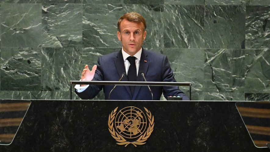 fpetitAN's tweet image. &quot;Le temps est venu d&apos;arrêter la guerre&quot;, déclare @EmmanuelMacron devant l&apos;Assemblée générale de l&apos;ONU. #Paix #Gaza