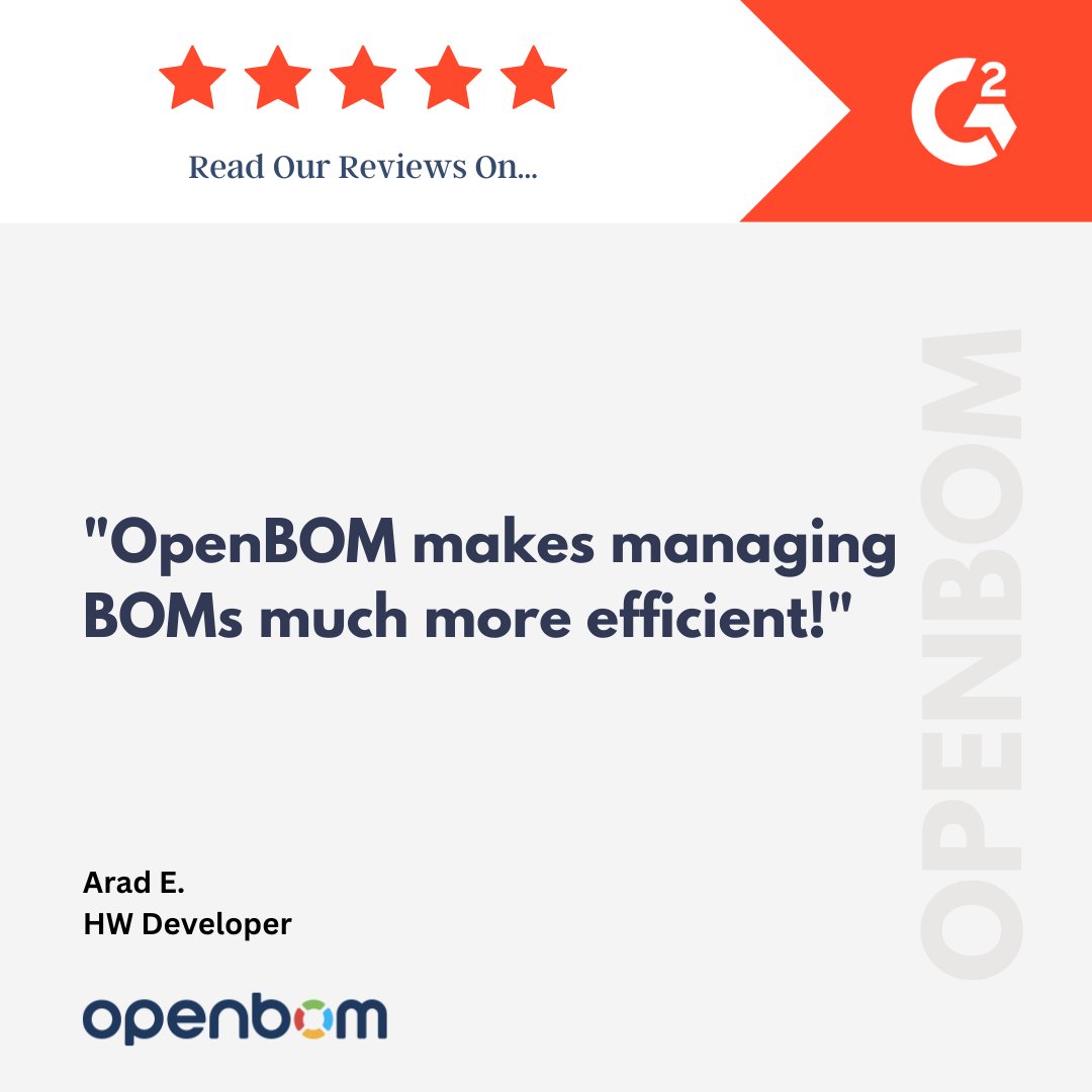 openbom's tweet image. ⚡ OpenBOM brings speed and structure to BOM management, helping teams get more done with less friction. Smarter workflows, fewer mistakes. 📈📦
#EfficiencyTools #BOMManagement #EngineeringWorkflow #DigitalManufacturing #OpenBOM
bit.ly/44sgrLU