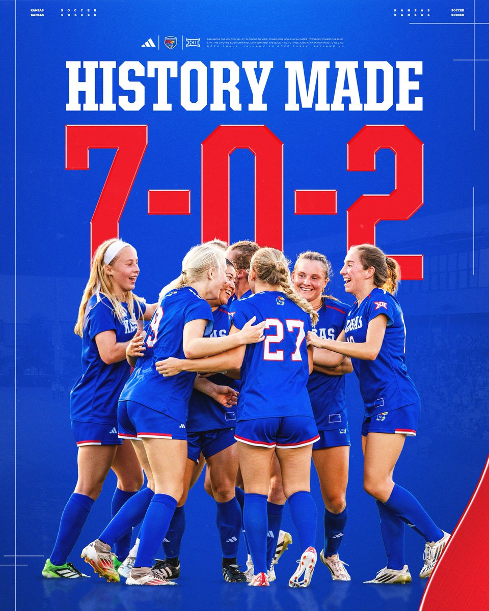 The longest unbeaten streak to start a season in school history.

#RockChalk