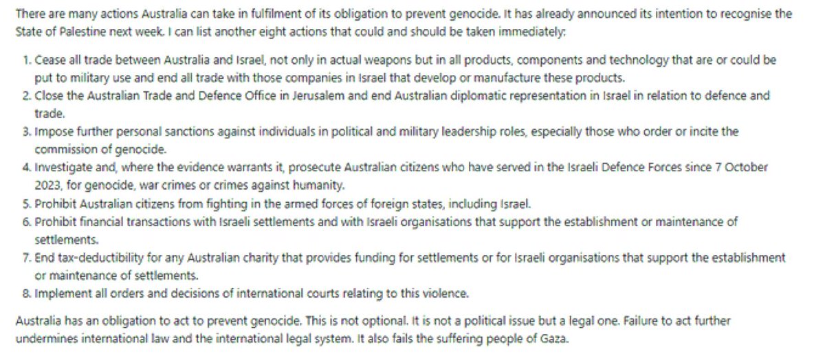 Pegs111's tweet photo. @AlboMP @SenatorWong
You can add to the list the expulsion of the Israeli Ambassador. https://t.co/oSSrVHm9XU