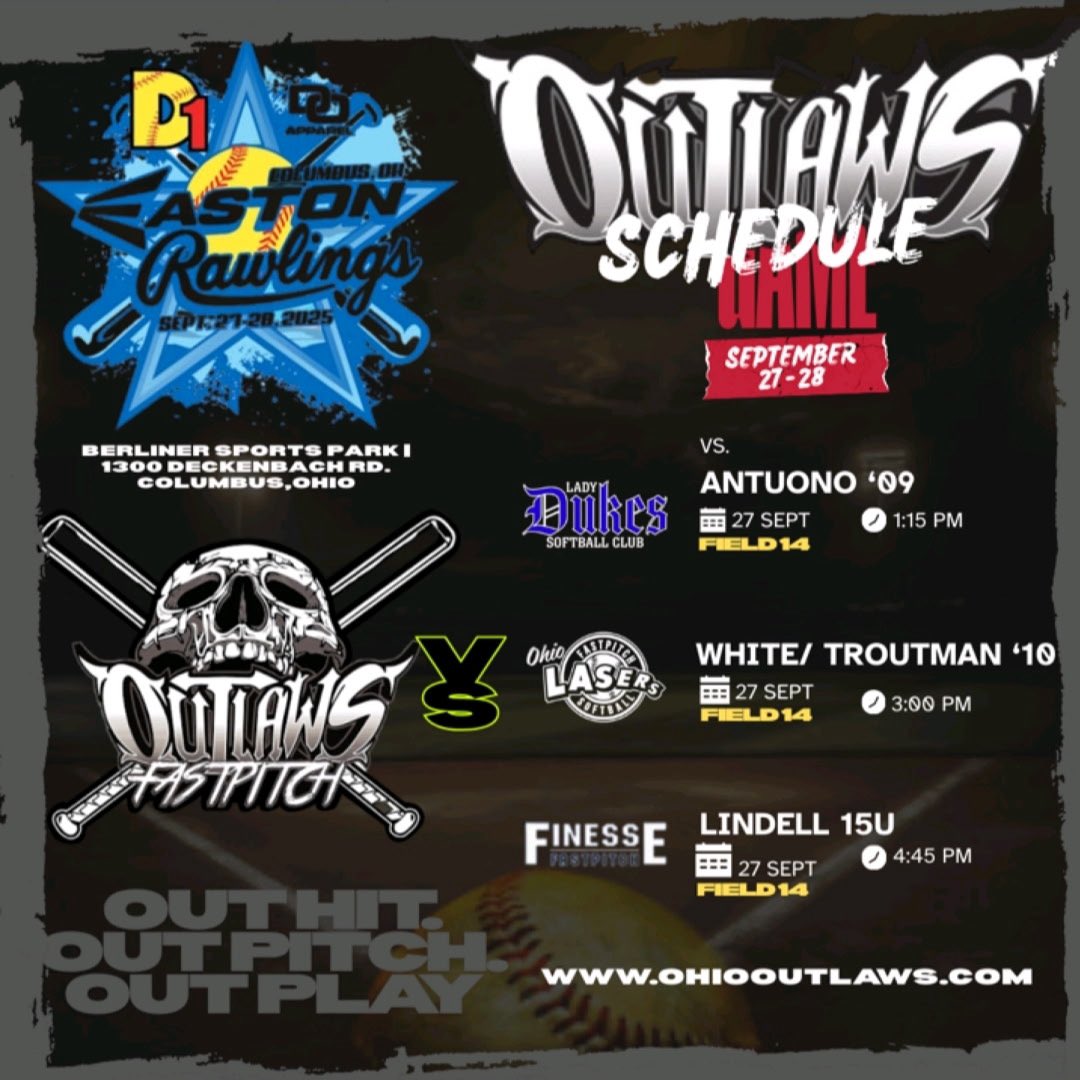 Schedule for this weekend. So excited for this new chapter!! Go outlaws! <a href="/nix131313/">Coach Nix</a> <a href="/BaileyDillender/">Bailey Dillender</a> <a href="/btholl/">Bonnie Tholl</a>