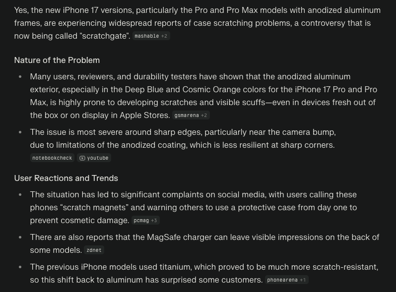 CodeRamble's tweet image. Per AI search, yes the new iPhone 17 aluminum case versions are easy to scratch.  That&apos;s a nasty surprise, especially if you planned on trading it in some day.