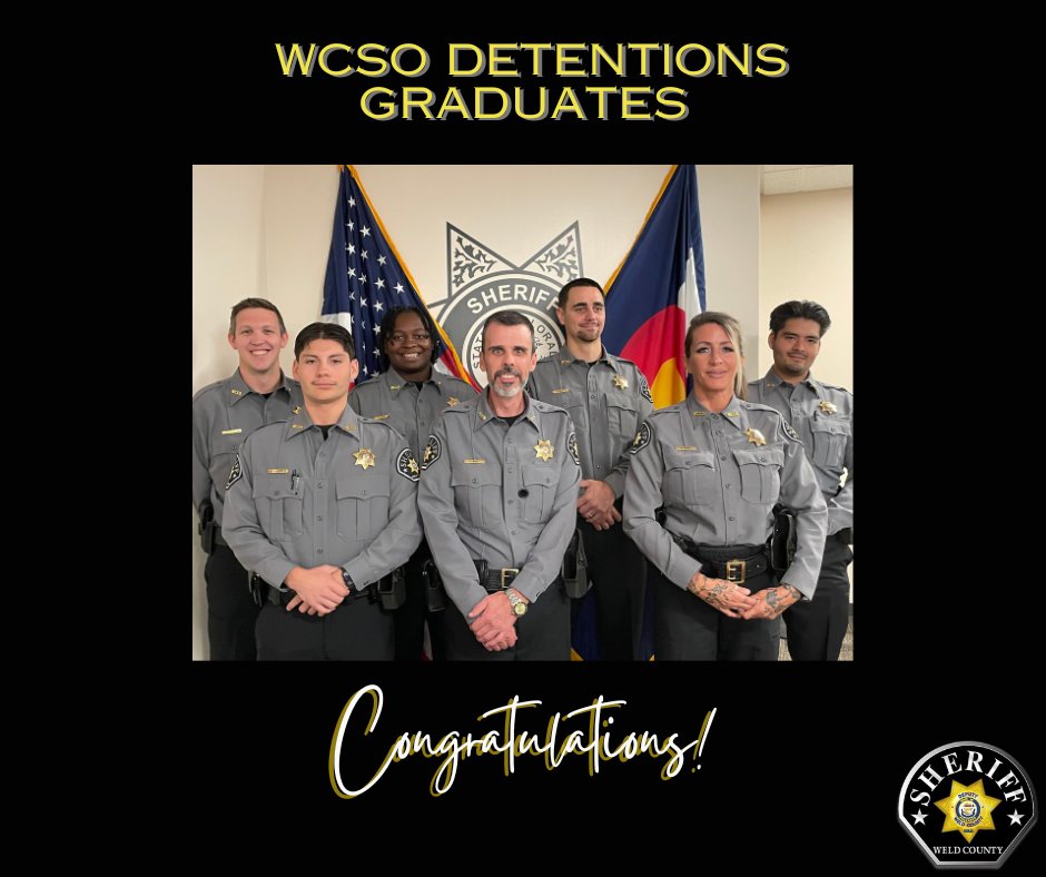 WeldSheriff's tweet photo. ⭐WCSO Detentions Graduation⭐

Today we welcomed seven new detentions deputies to the WCSO family. Please help us wish them well on their new career paths. #JoinWCSO