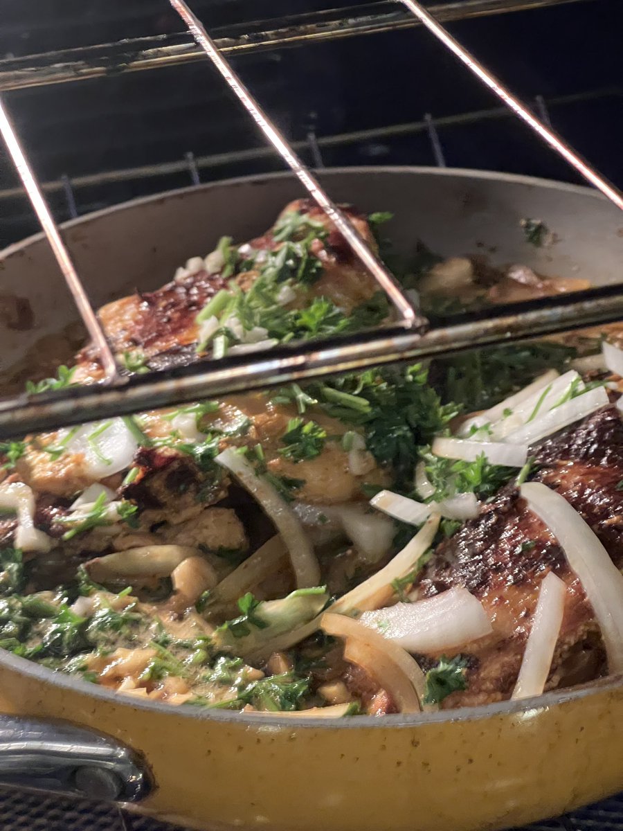 sarahlugor's tweet photo. here u go, i cook like somebody’s stressed mom so it’s not organized. 

The black pepper was full peppercorns also when marinating you usually need more salt than you think. 

sorry I never measure just vibes. https://t.co/L8MjVzXrWB