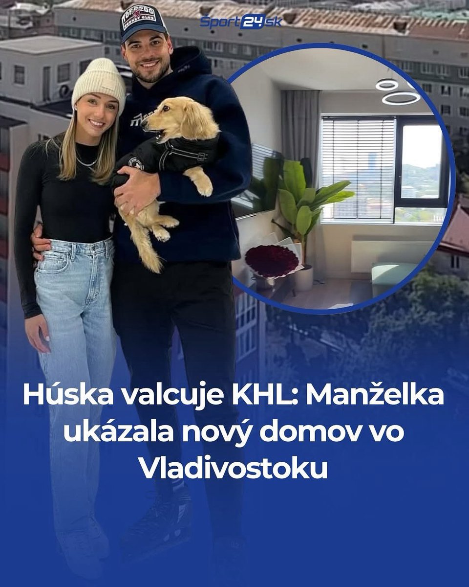 Adam Húska valcuje v KHL, dvakrát vychytal nulu a stal sa brankárom týždňa. Manželka Taylor žiari a ukázala ich nový domov vo Vladivostoku. Viac tu 👉sport24.pluska.sk/hokej/khl/husk… alebo na webe Sport24.sk