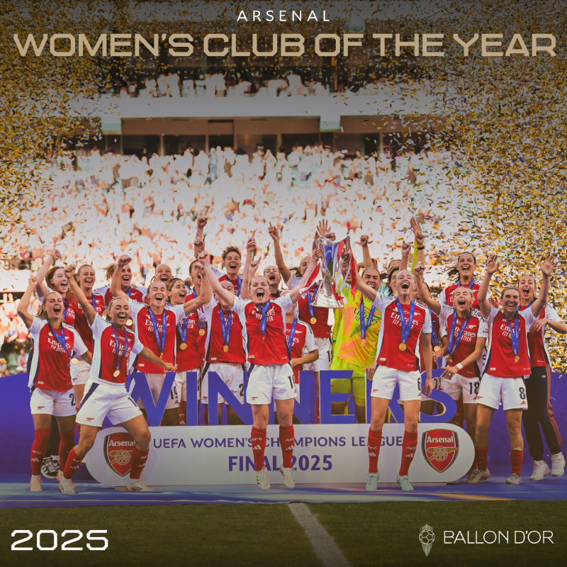 ArsenalWFC's tweet photo. THIS TEAM ❤️

Ballon d’Or Women's Club of the Year 🏆