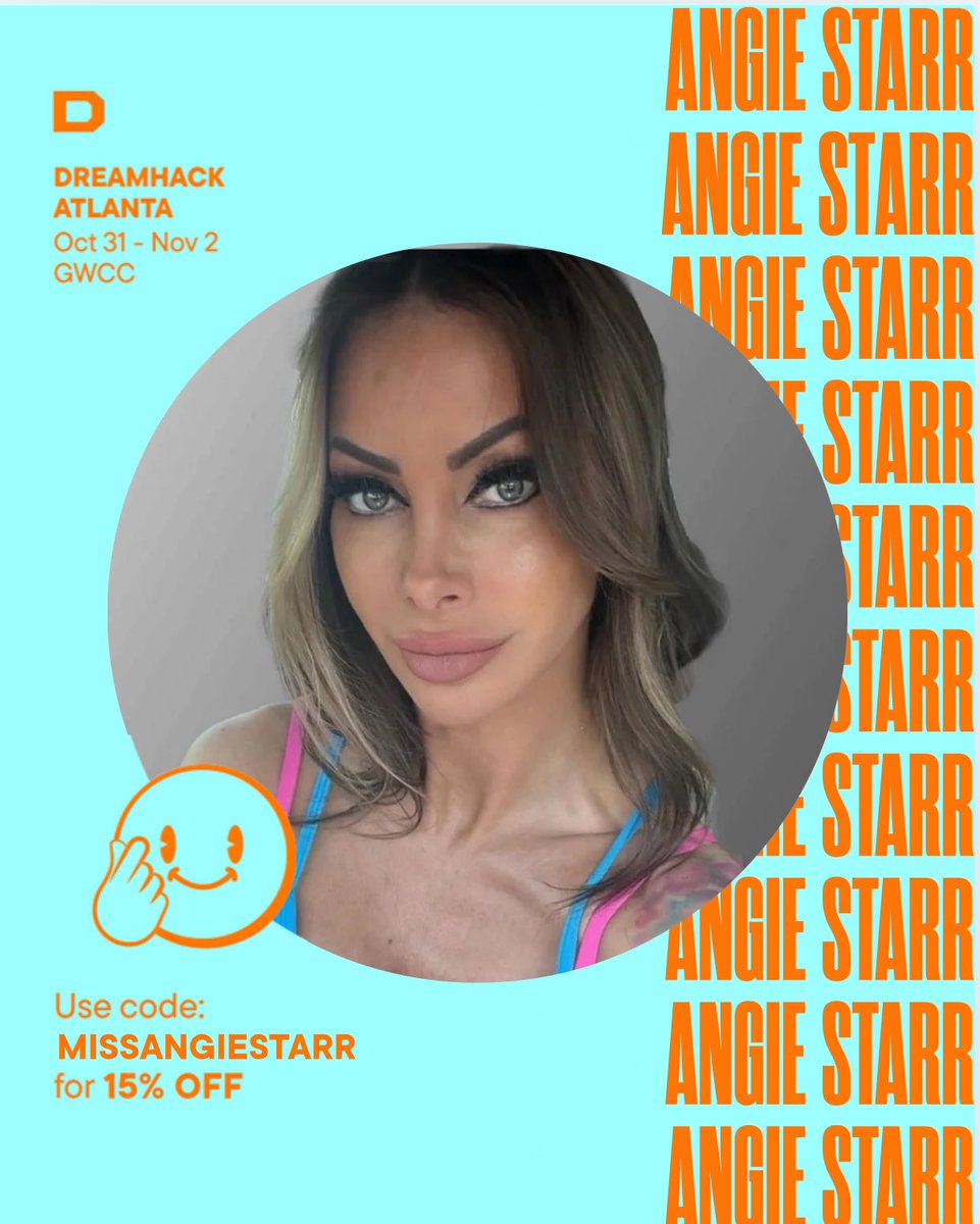 Angie_Starr's tweet photo. Happy to announce I’ve got the hookUp on #dreamhackATL tickets! 15% OFF with code #MISSANGIESTARR come hang!💖 https://t.co/kb7mRjtsi6