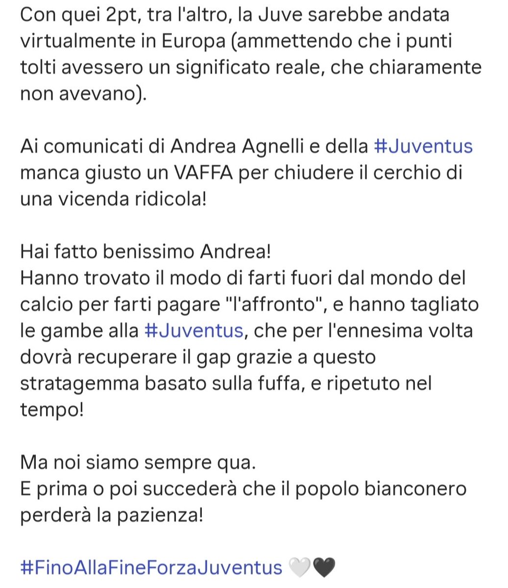 La_Bianconera's tweet image. Istanze accolte senza ammissione di colpa né riconoscimento di responsabilità, ma ai comunicati di Andrea #Agnelli e della #Juventus mancherebbe giusto un VAFFA per chiudere il cerchio!
Il riassunto di una vicenda ridicola! #Prisma