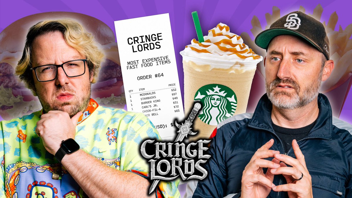 NEW SHOW! Welcome to CRINGE LORDS, a series where the Mega64 crew goes deep on various curiosities no matter how cringe. This time, we’re sampling all the most expensive items possible from our local drive-thru joints youtu.be/nU0mlrwLCvQ?si…