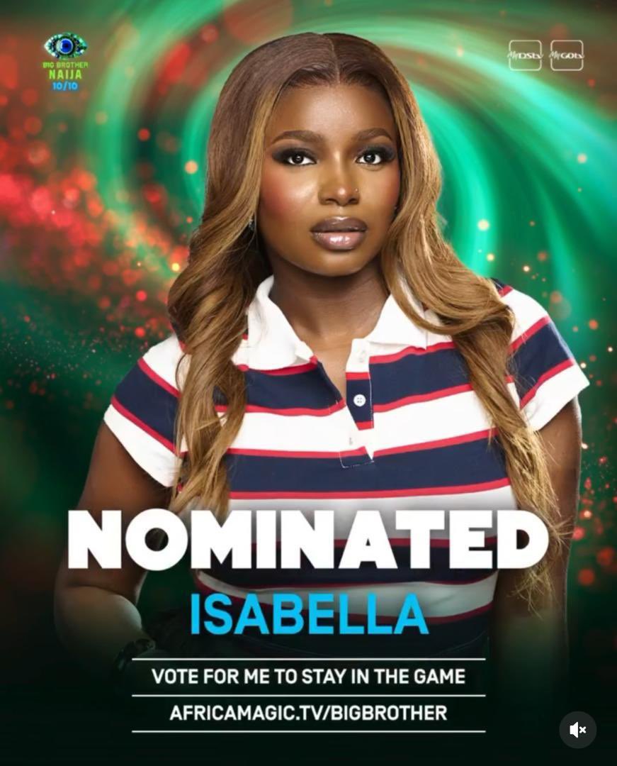 Isabellions, Lovers of Isabella 💕

The Time is Now ❗️

The FINALS is Isabella’s dream, her goal for the show, her ultimate desire, and it must become our reality.

Do not hold back, do not relent, we begin from NOW ! We are headed to the finals !

Vote For Isabella ❗️
#BBNaija