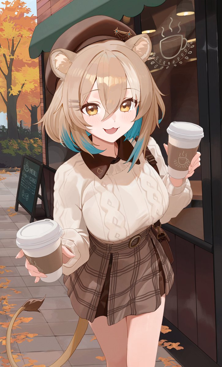 hazumiaileen's tweet image. Sorry I&apos;m late, I got us coffee! ☕️
Happy first day of Autumn 🧡
