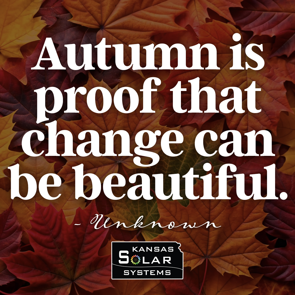 KSSolarSystems's tweet image. Fall is here! While the days get shorter, the sun is still powering big opportunities...☀️ Start the season with energy you can count on. Schedule your free solar consultation today with us at kansassolarsystems.com. 🍂 #HelloAutumn #FirstDayofFall #KansasSolar