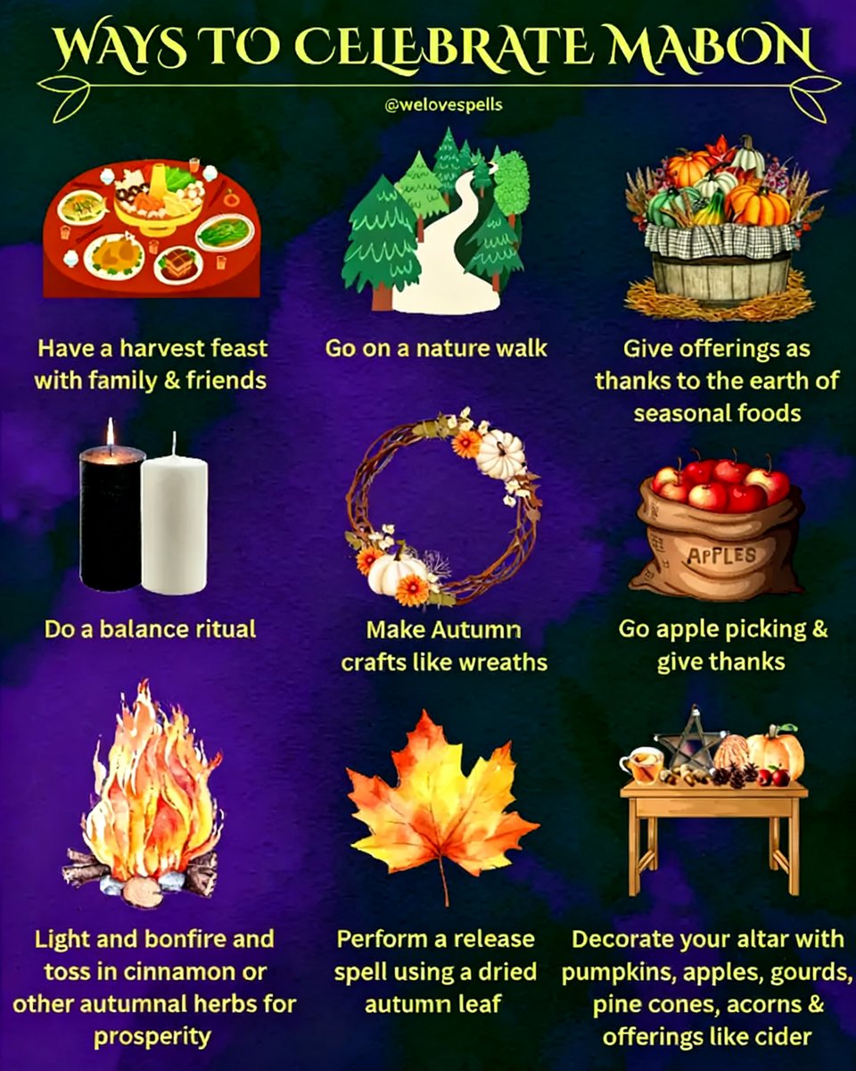Spells and Psychics - Love Spell Caster (@spellsandpsychi) on Twitter photo ๐โจ Mabon Celebrations โจ๐
Ways to honor the Autumn Equinox:
๐ฟ Harvest feast
๐ณ Nature walk
๐ Apple picking
๐ฏ๏ธ Balance ritual
๐ฅ Bonfire with herbs
๐ Altar offerings
#Mabon #AutumnEquinox #witchcraft ๐โจ Mabon Celebrations โจ๐
Ways to honor the Autumn Equinox:
๐ฟ Harvest feast
๐ณ Nature walk
๐ Apple picking
๐ฏ๏ธ Balance ritual
๐ฅ Bonfire with herbs
๐ Altar offerings
#Mabon #AutumnEquinox #witchcraft
