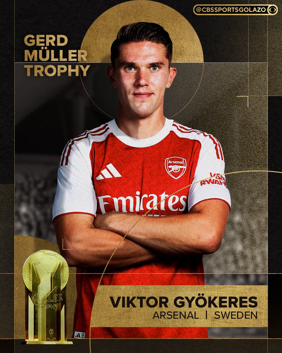CBSSportsGolazo's tweet photo. VIKTOR GYÖKERES WINS THE 2025 GERD MÜLLER TROPHY 🎯 https://t.co/04LmqETXpI