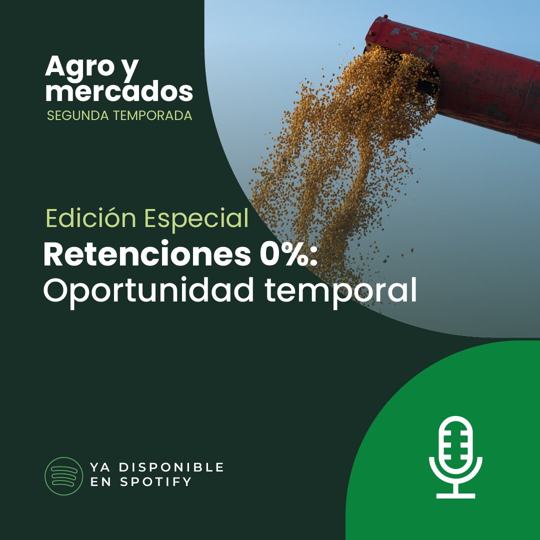 grassi_sa's tweet photo. 🎙️AGRO Y MERCADOS

T2 Edición Especial | Retenciones 0%: oportunidad temporal

Analizamos los puntos claves de la medida: decreto oficial, impacto en precios en USD, en pesos, volúmenes pendientes de negociar.

Ya disponible https://t.co/jXbAhy2fPl https://t.co/YDjsocHEtS