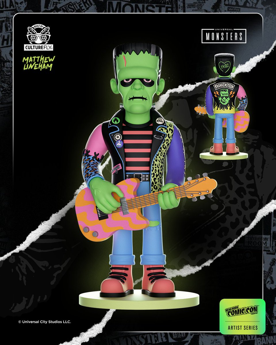 It's Monster Mosh time! 🤘We partnered with artist Matthew Lineham to bring new rockin life to the classic Universal Monsters!
First up, we have Frankenstein ready to shred on his guitar. Check him out at NYCC booth 2743. More Artist Collab reveals to come!

Get updates about