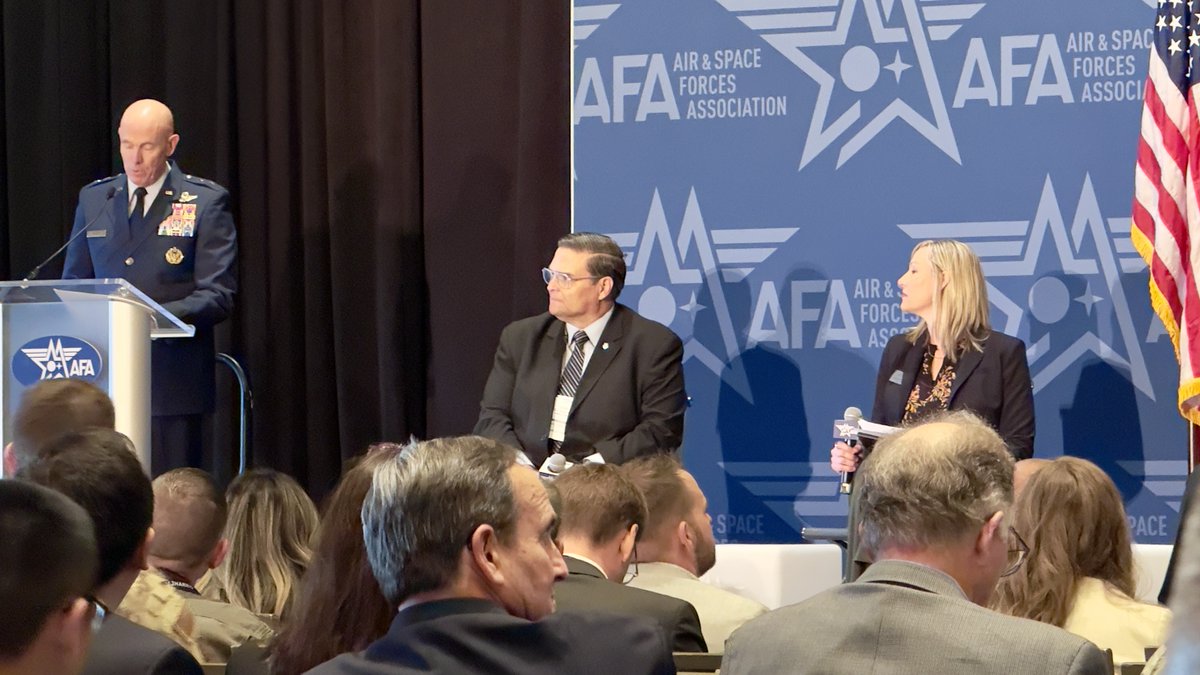 AETCommand's tweet image. Today, the Deputy AETC/CC moderated a panel at #AFA that challenged Airmen and Guardians to think boldly about the future of training—ensuring the force is ready to defend, operate, and win in any domain.