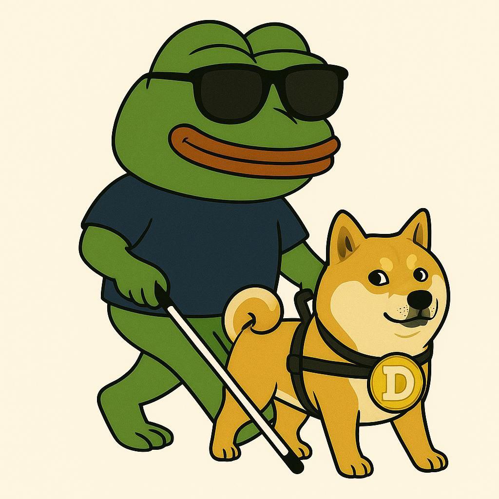 No Limits Pepe 🐸♾️🐕

First blind token — guided by vision, not sight 👓
Two iconic mascots, Pepe + Doge (Kabosu), side by side.
A meme, a movement, and a community without limits.

🌐 Website: nolimitspepe.fun

🐦 X: x.com/nolimitspepe

💬 TG: