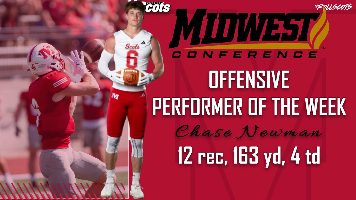 MCFightingScots's tweet photo. Two @MWCSports Performer of the Week awards for @RollScotsFB this week as @Cnewm15 and @DerekCh12 both get honored after 49-6 win at Lake Forest #RollScots https://t.co/b9kPfNhCHJ
