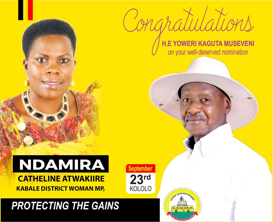 HonestKaberuka's tweet photo. Kabale District Woman Member of Parliament, Hon. Catheline Ndamira Atwakiire, congratulates President Yoweri Kaguta Museveni on his forthcoming nomination scheduled for tomorrow.

Hon Atwakiire Commends @KagutaMuseveni  for his visionary leadership. https://t.co/hbCNlF3dqO