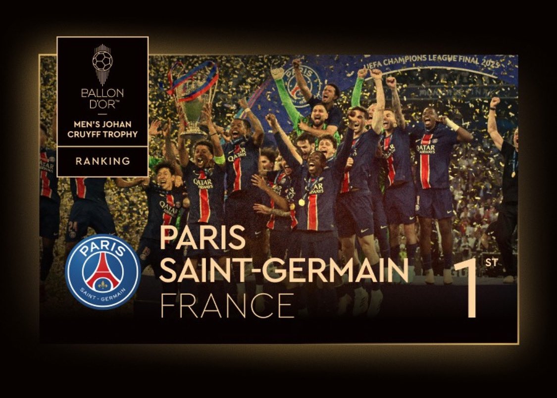🇫🇷 Paris SG eleito o melhor clube do mundo.
