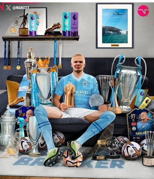 Si Haaland con todos estos trofeos no fue considerado el Balón de Oro, imaginen ahora.