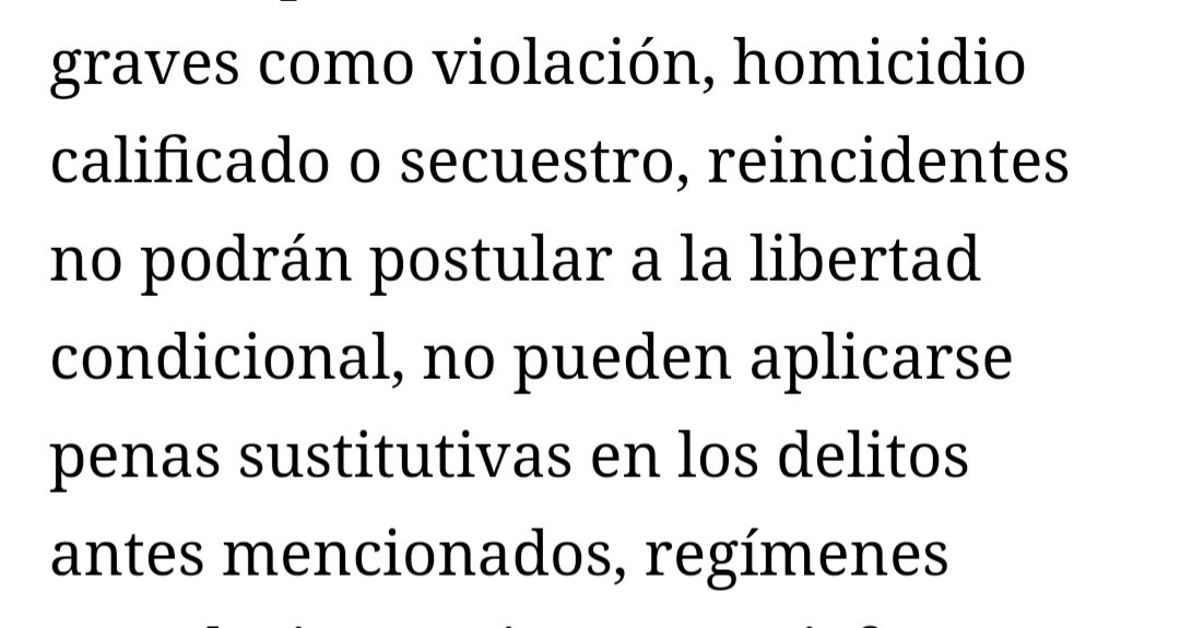 RodRettig's tweet photo. Evelyn Matthei promete como novedad algo que ya existe en la ley 18.216, que establece medidas sustitutivas a las penas privativas o restrictivas de libertad.

Ella ofrece como gran novedad que condenados por delitos como violación (art 361 CP), homicidio calificado (art 391 CP) o secuestro (art 141 CP), no puedan aplicarse penas sustitutivas.

¿La ignorancia?

El artículo 1 inciso segundo de la ley 18.216, ya contempla la prohibición para que condenados por esos delitos (y muchos otros), en caso de condena deban cumplir de manera efectiva.

Hablemos de seguridad, pero de #seguridadenserio