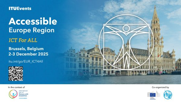 ITUEurope's tweet photo. 📣#SaveTheDate: Accessible Europe: ICT 4 ALL 

JOIN US to share, learn, innovate, partner, and advance the #DigitalAccessibility agenda in #Europe

▶️WHEN: 2-3 December 2025 
▶️WHERE: Brussels, Belgium 
▶️INFO: https://t.co/hy8ff1fJrL

#IDPwD #IDPD #IDPwD25 #IDPwD2025 https://t.co/PEdRz9mDk5