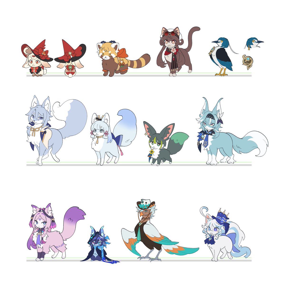 long time no see, hope everyone enjoyed Fantastic Beasts and How to Keep Them!
these are the designs i did for HoYoFair \o/
#HoYoFair #GenshinImpact #ParallelsMeet