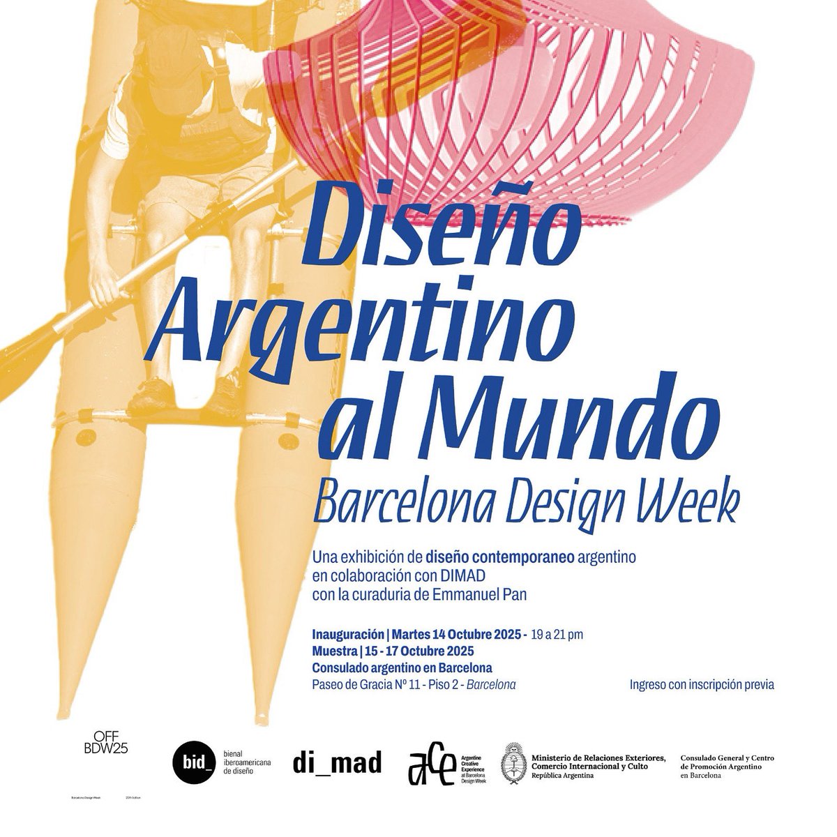🇦🇷 Del 14 al 17 de octubre, el talento creativo de Argentina se hace presente en la 20° edición de Barcelona Design Week con la exposición “Diseño argentino al mundo”

📍 Consulado argentino en Barcelona
📅 Del 14 al 17 de octubre
📌 Inscripción: lnkd.in/ewWMmgPp