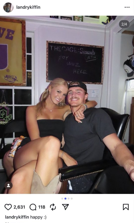 Lane Kiffin's daughter, Landry, and LSU LB Whit Weeks just launched their relationship days before the rival game in Oxford:

Photo:
tigerdroppings.com/lsu-football/p…
