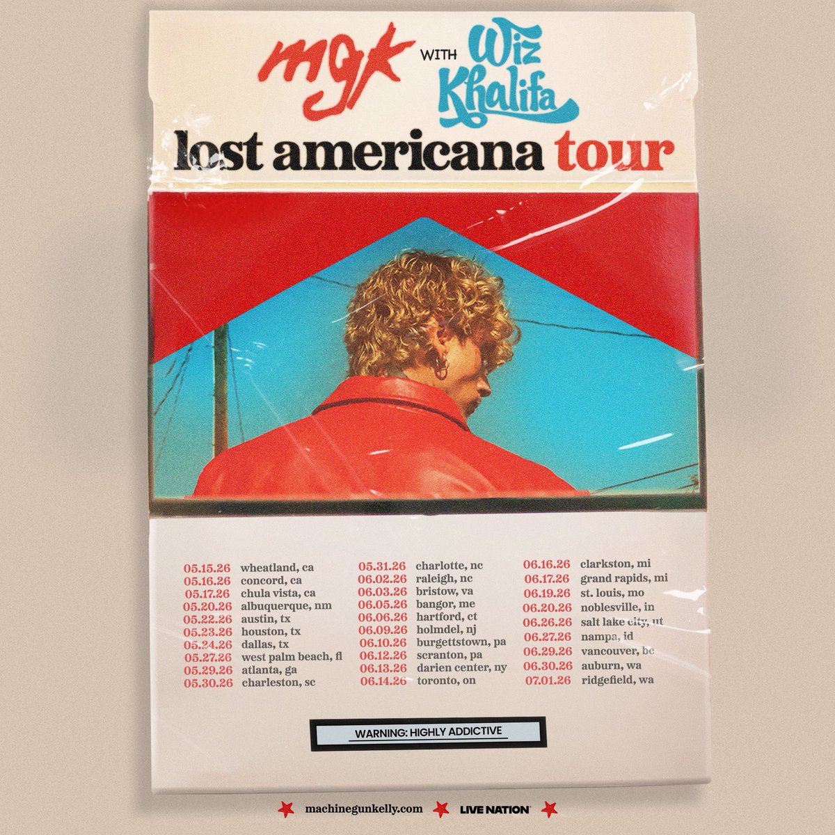 TaylorGang's tweet image. Tickets on sale Friday to @machinegunkelly x @wizkhalifa “Lost Americana Tour” 🚌💨
Info here - wizkhalifa.com/tour