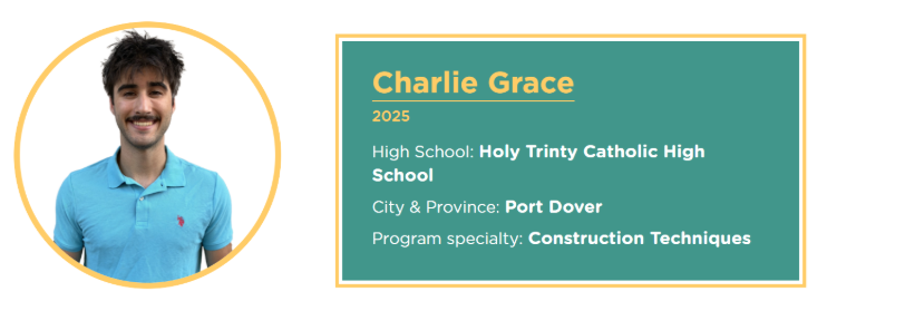 🌟 Congrats to Charlie Grace, Holy Trinity grad, awarded the 2025 Schulich Builders Scholarship in Construction Techniques!

Your dedication to the skilled trades inspires future Titans—we’re so proud! 👏💙💛