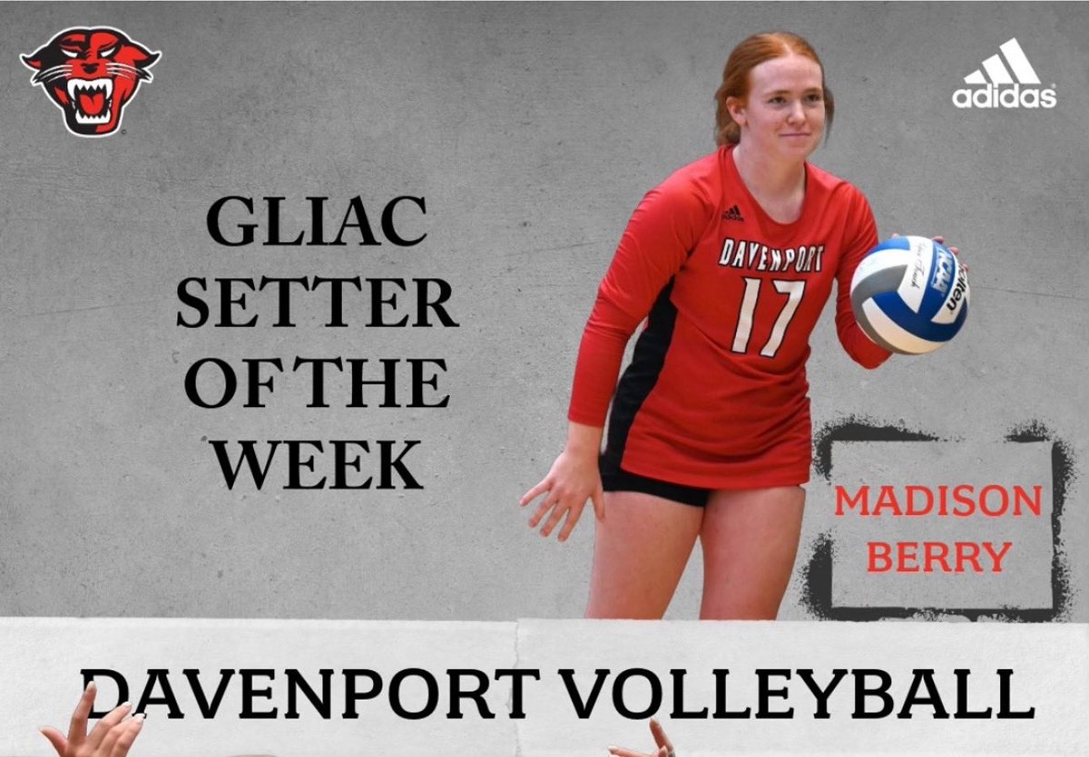 Michio Alum Maddie Berry named GLIAC Setter of the Week! 🏐

Additionally, Maddie is currently ranked 17th in the Nation for assists! Great job Maddie — we’re so proud of you!