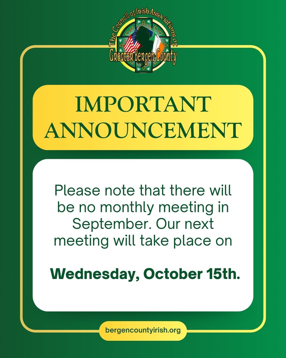 Thank you to everyone who came out to our 50/50 raffle yesterday!  Please note our regular September meeting is cancelled, and our next gathering will take place on October 15th.