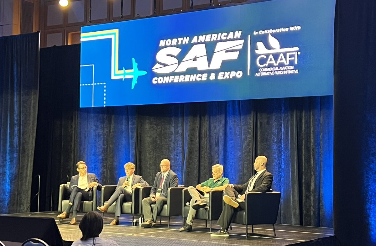 .<a href="/CleanEnergyMN/">CEEM</a> is thrilled to be a supporting organization for the North American SAF Conference &amp; Expo this week in Minneapolis. Exec. Director <a href="/MnBiofuelBrian/">BWerner</a> of CEEM member, <a href="/MNBiofuels/">Minnesota Bio-Fuels</a> sharing insights on advancements in MN w/<a href="/GreaterMSP/">GREATER MSP</a> &amp; MN SAF Hub. ✈️ 🌱 🪵