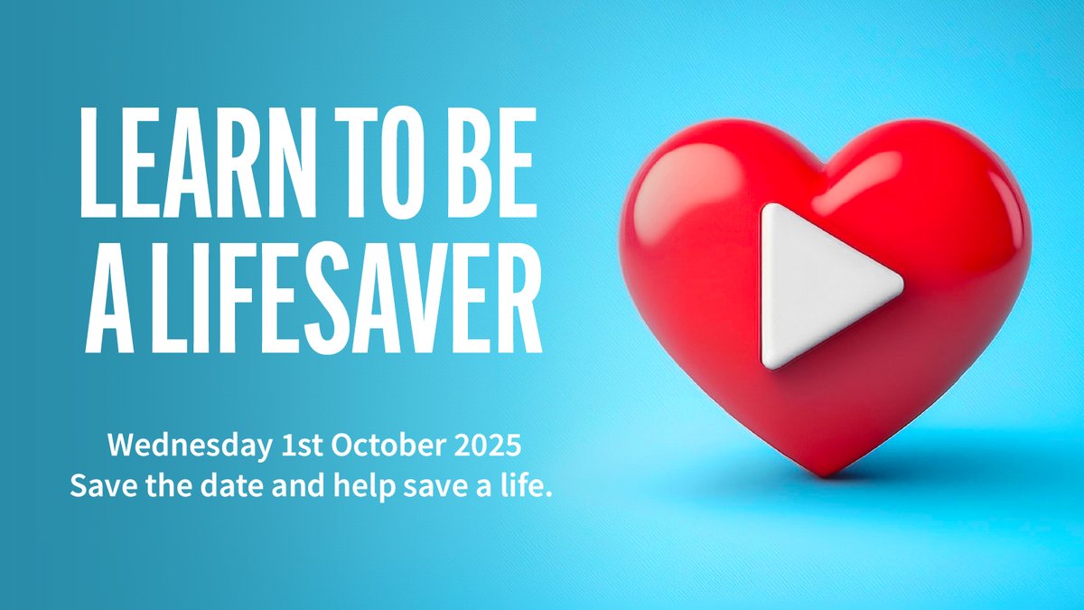 #LearnCPR ❤️ Learn to be a Lifesaver!

⏱️ Every second counts in a cardiac arrest and you can help.

📅 1 Oct = #RestartAHeartLive #RSAHLive 🚑
🙌 Get #CPRready 👉 restartaheart.live