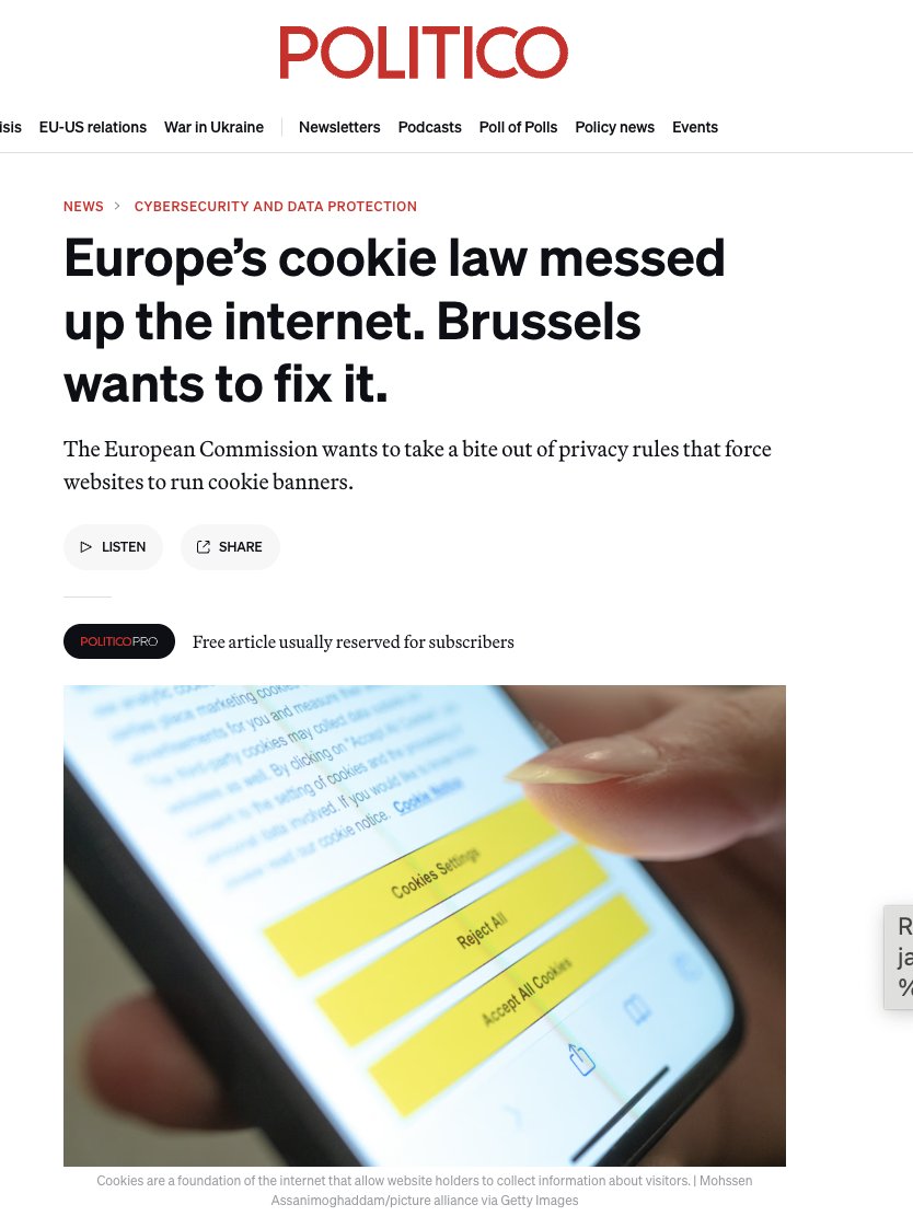 Europe might finally scrap the cookie banners they foisted on the entire world

Trillions of wasted clicks and they actually make us LESS safe. Killing the dumb regulation would be a huge online quality-of-life upgrade.
