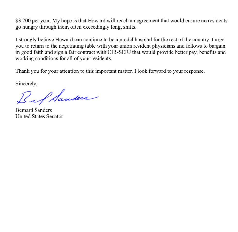 The resident physicians at Howard University Hospital make history by carrying on Howard's vital legacy.
 
They should not have to work second jobs and be paid the lowest wages of residents in the District of Columbia.
 
I call on Howard to reach a fair contract.