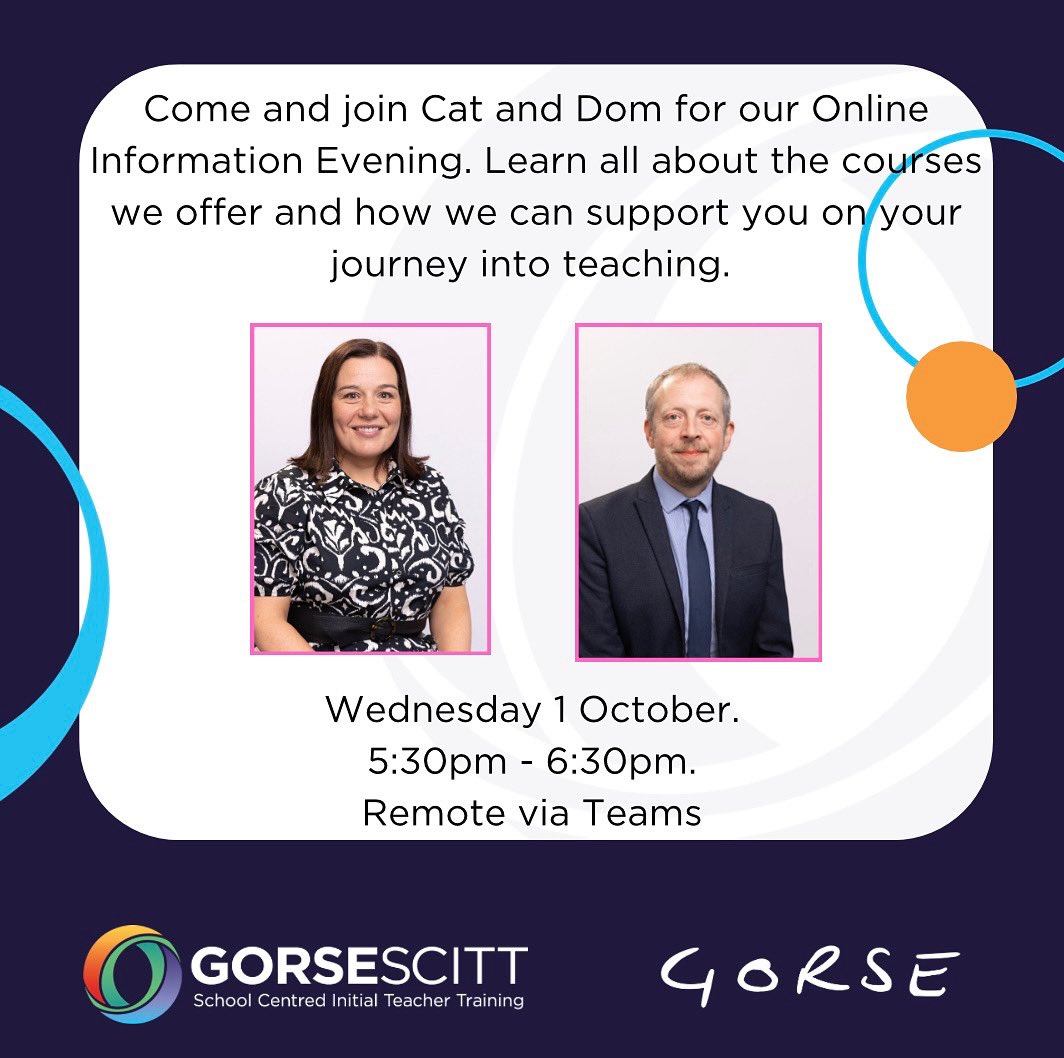 Do you want to find out more about a career in teaching? Want advice on the courses, applications and interviews? Join our remote evening. Sign up here 👉 gorsescitt.org.uk