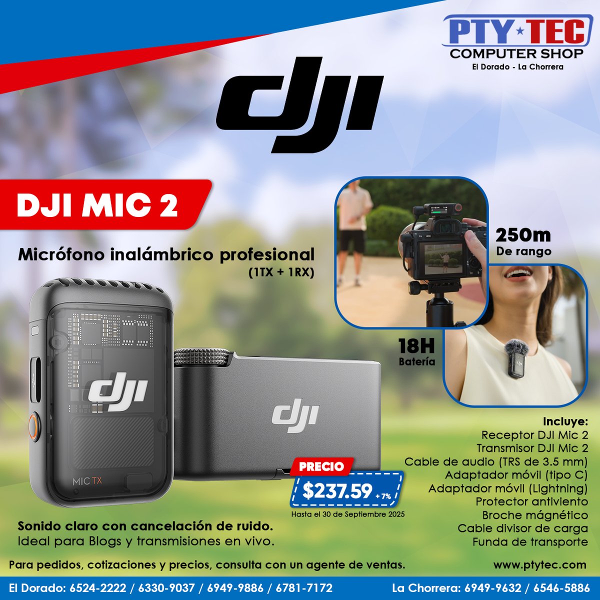 ptytec_computer's tweet image. Captura sonidos auténticos con el DJI Mic 2, que te brinda grabaciones en alta calidad y cancelación inteligente de ruido.  

Más info: ptytec.com/product/15678 

#ptytecdorado #ptytecchorrera #Ptyteccomputershop #ptytec #DJI #DjiMic2 #microfono #MicrofonoInalambrico