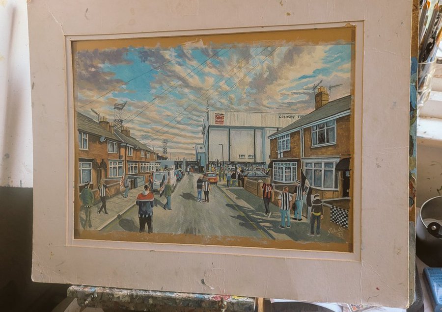 hi <a href="/up_the_mariners/">Up The Mariners ⚫⚪🔴</a> <a href="/MarinersArchive/">MarinersArchive</a> painting ive finished now of #gtfc #blundellpark gtm ,#Grimsby  prints available just £15 a3 size @ jkmartwork.com  RT's appreciated