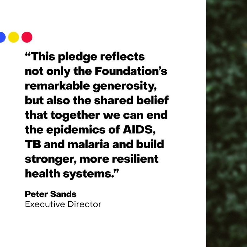 GlobalFund's tweet photo. Great news! @GatesFoundation pledges US$912 million to the @GlobalFund's Eighth Replenishment – reaffirming its leadership and commitment to end AIDS, TB and malaria and save lives.

Working together, we will #StopAtNothing to defeat the world’s deadliest diseases. 

@BillGates