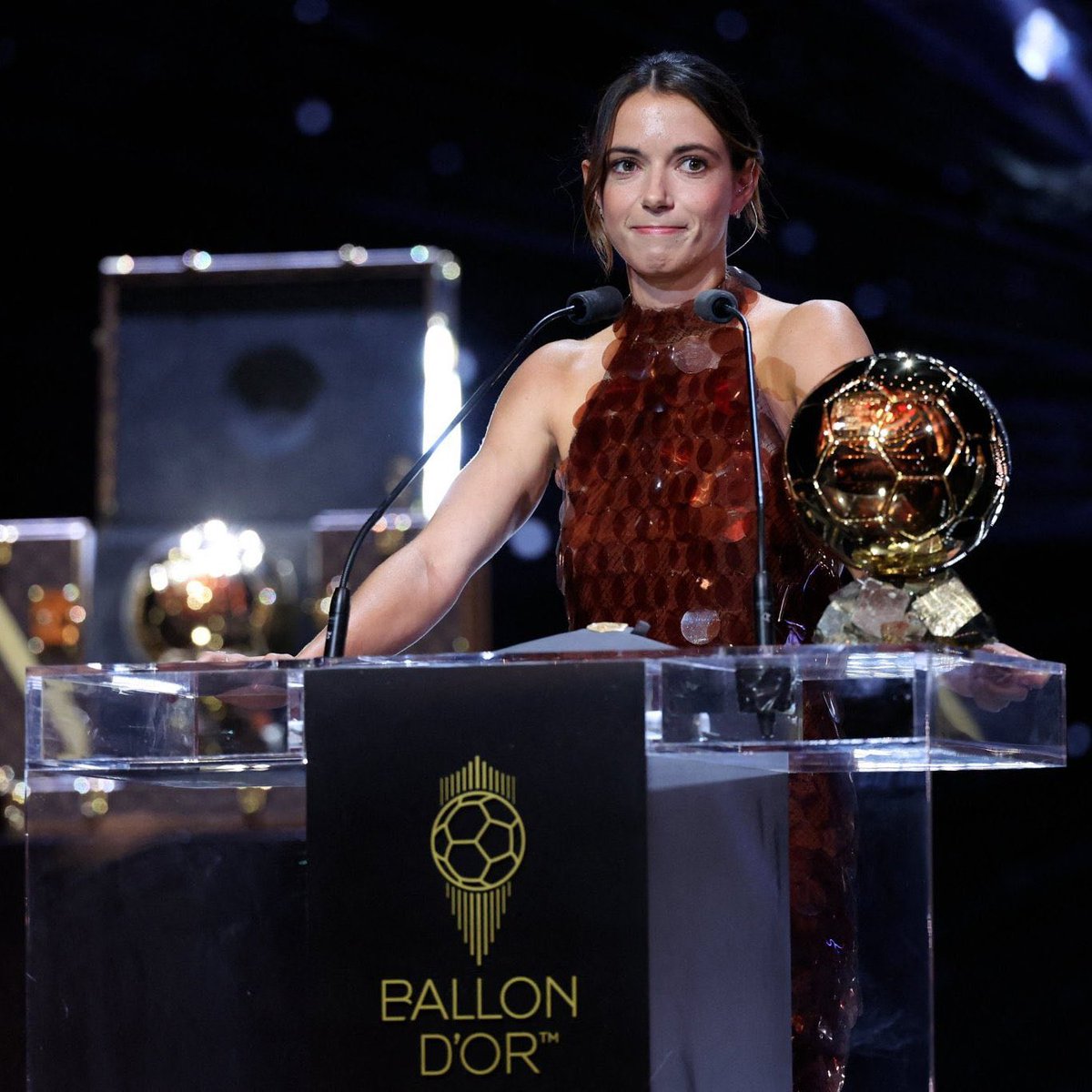 octmatism's tweet photo. hattrick of ballon dors… see where you are the goat… aitana bonmatí they will never make another like you #thefirstever https://t.co/wWltoJnEau