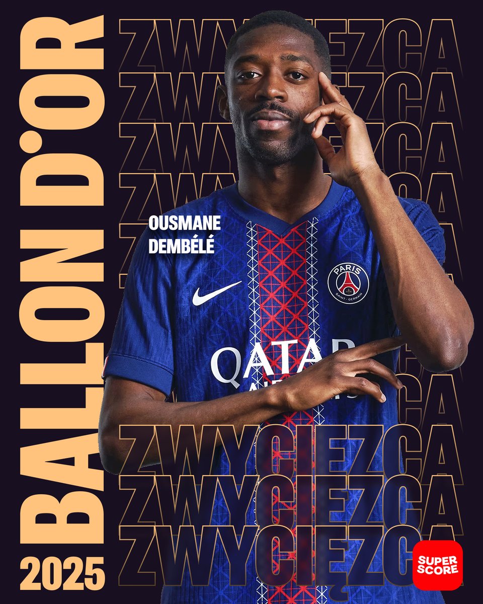 🏆 Ousmane Dembele zdobywcą Złotej Piłki 2025!

#BallonDor #dembele