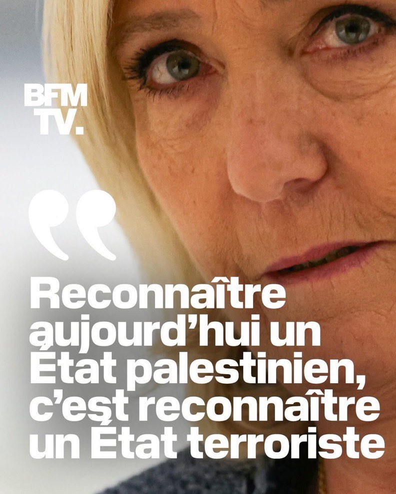 🇫🇷 Reconnaître aujourd'hui un Etat palestinien, c'est reconnaître un Etat terroriste !

🗣️ Êtes-vous d’accord avec elle ? 

A. OUI
B. NON