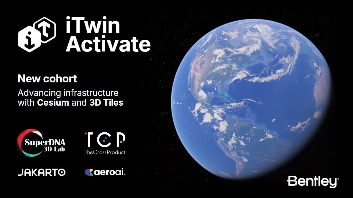 CesiumJS's tweet image. As part of @BentleySystems&apos; 2025 iTwin Activate cohort, AERO AI, TheCrossProduct, Jakarto, and SuperDNA 3D Lab&apos;s work will go beyond their own organizations to empower their users and strengthen the ecosystem as a whole. 

Read about their projects: hubs.li/Q03Kjfyv0