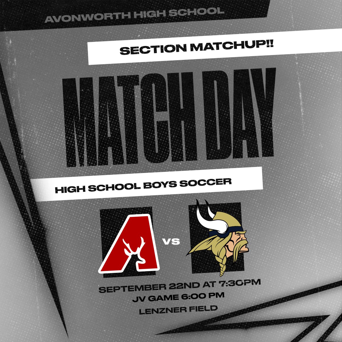 ⚽️Avonworth Boys start the second half of the season in a tough home section match against the Hopewell Vikings. 

Come out and support the team! GO LOPES!! 🅰️⬛
